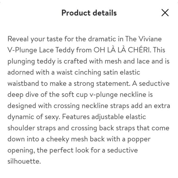 Oh la la Cheri Paris Red Viviane V-Plunge Lace Teddy sz M - Picture 3 of 15